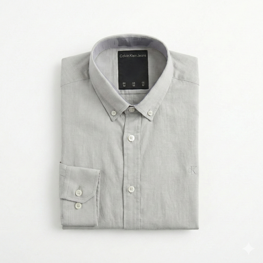 CAMISA LINO - GRIS CLARO - LOGO TRADICIONAL CKL