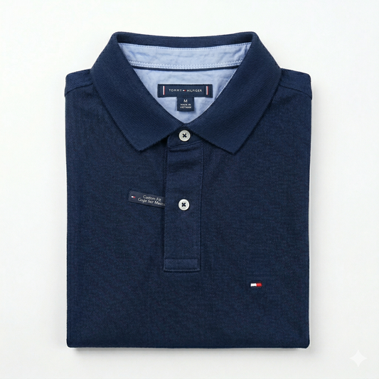 REMERA ESTILO POLO - AZUL MARINO - LOGO TRADICIONAL TH