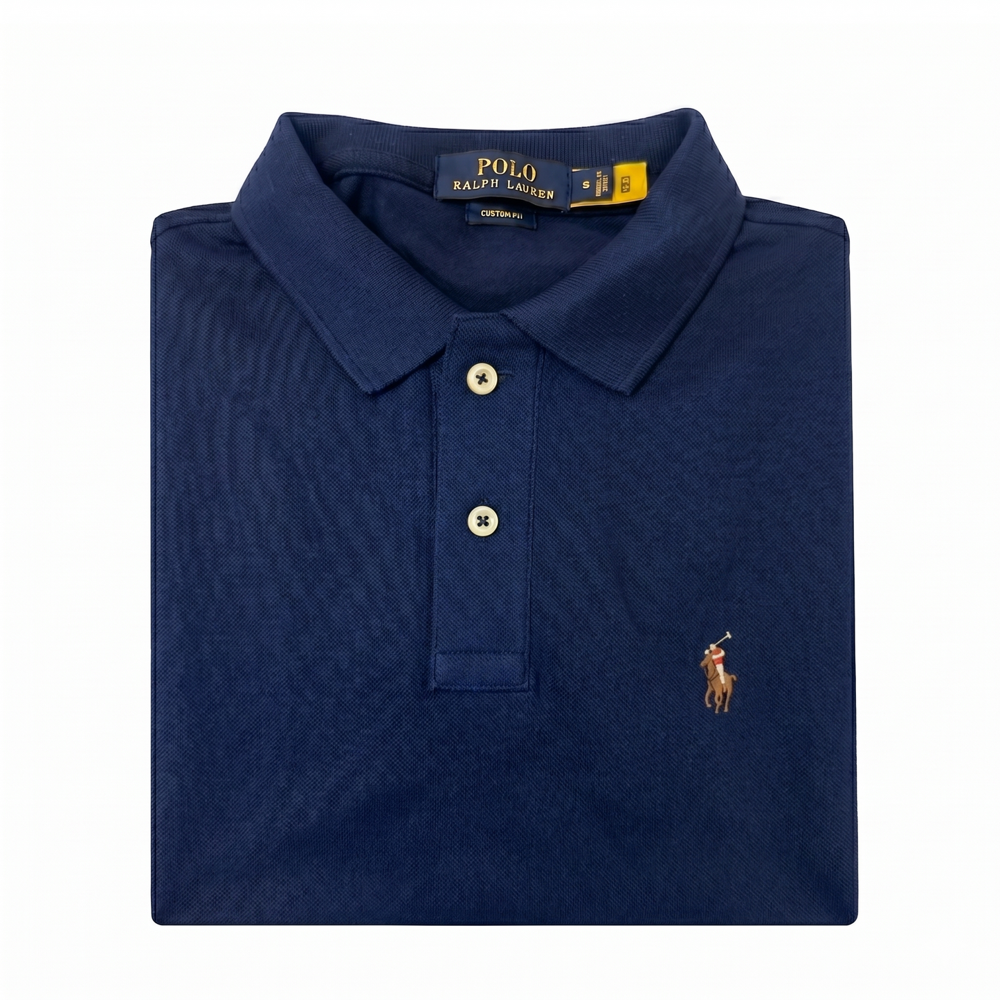REMERA ESTILO POLO - AZUL MARINO - LOGO TRADICIONAL RL
