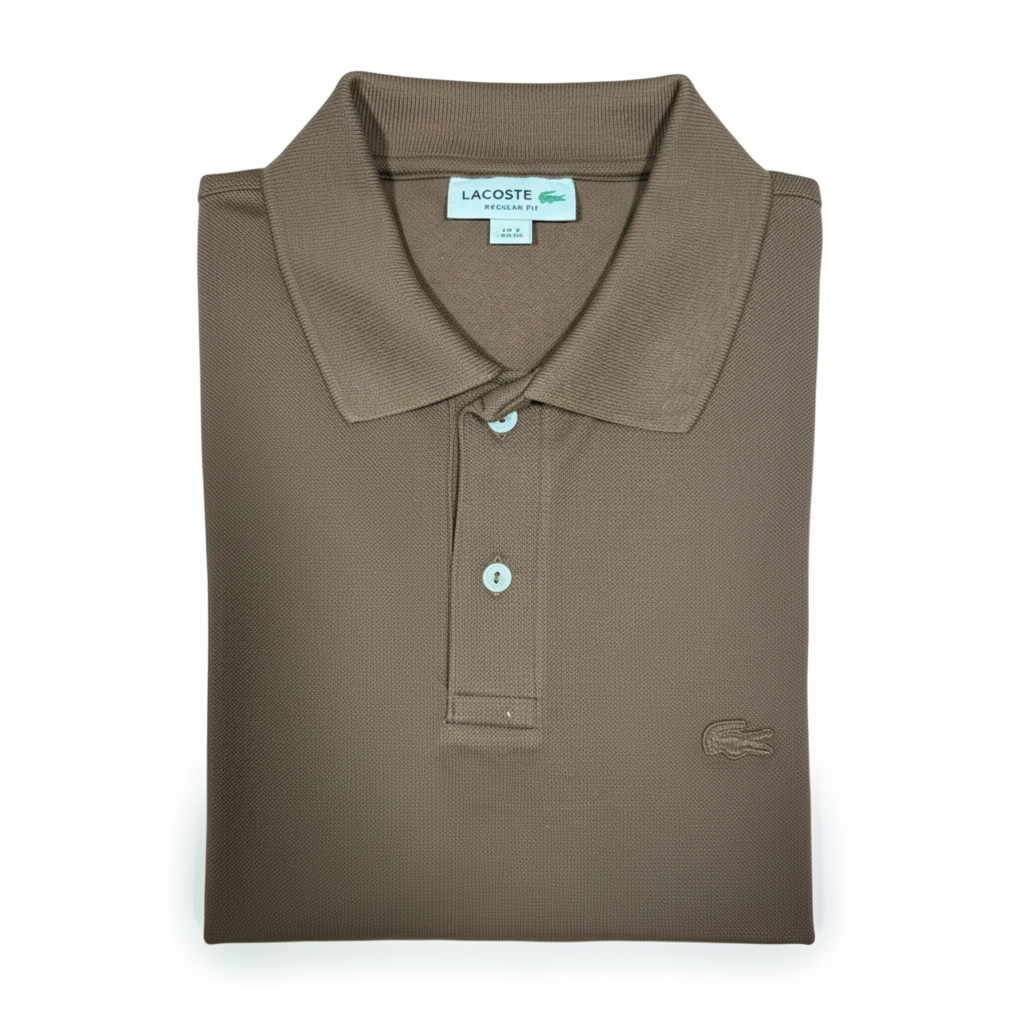 REMERA ESTILO POLO - MARRON CHOCOLATE - LOGO BORDADO LC