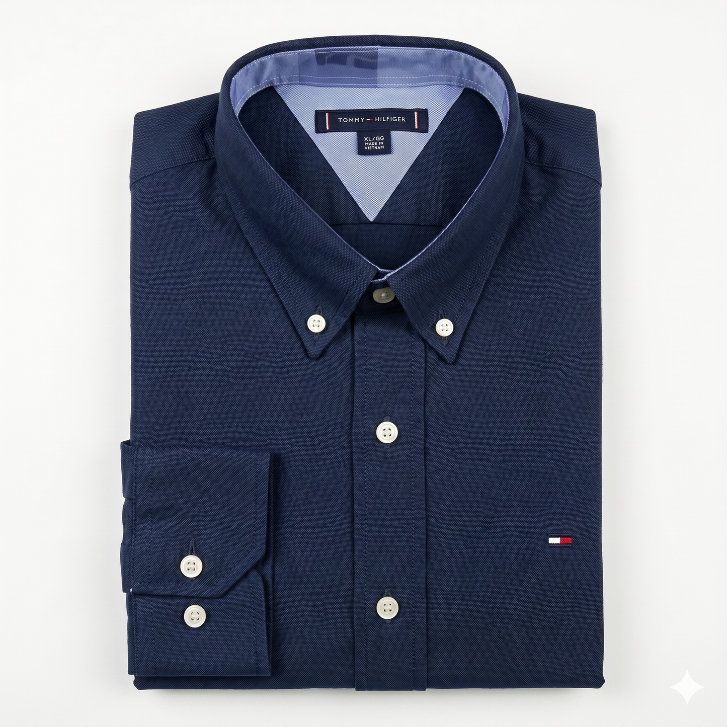 CAMISA OXFORD -  AZUL MARINO - LOGO COLORIDO TRADICIONAL TH