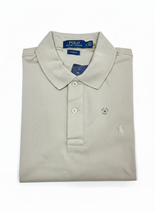 REMERA ESTILO POLO - BEIGE - LOGO TRADICIONAL RL