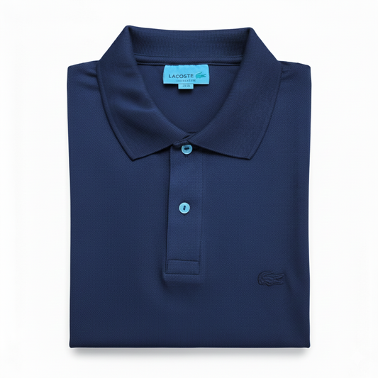 REMERA ESTILO POLO - AZUL MARINO  - LOGO BORDADO LC D1