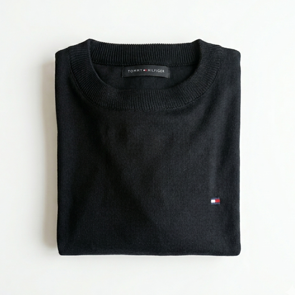 SUETER DE HILO - NEGRO - TEXTURA FINA TH