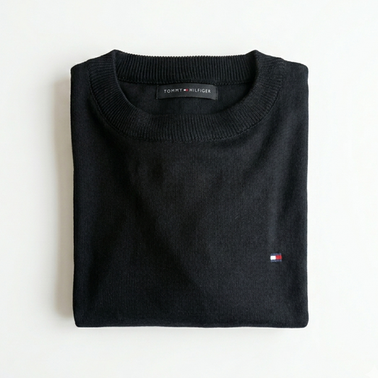 SUETER DE HILO - NEGRO - TEXTURA FINA TH