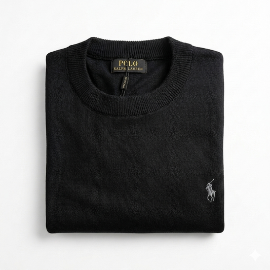 SUETER DE HILO - NEGRO - TEXTURA FINA RL