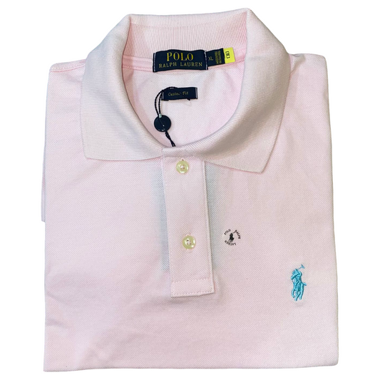 REMERA ESTILO POLO - ROSADO - LOGO TRADICIONAL RL
