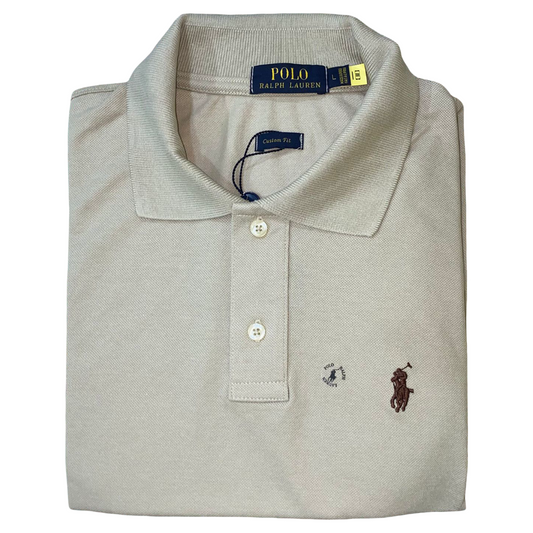 REMERA ESTILO POLO - BEIGE - LOGO TRADICIONAL RL