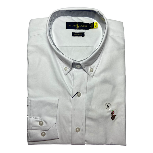 CAMISA OXFORD - BLANCO - LOGO COLORIDO TRADICIONAL RL