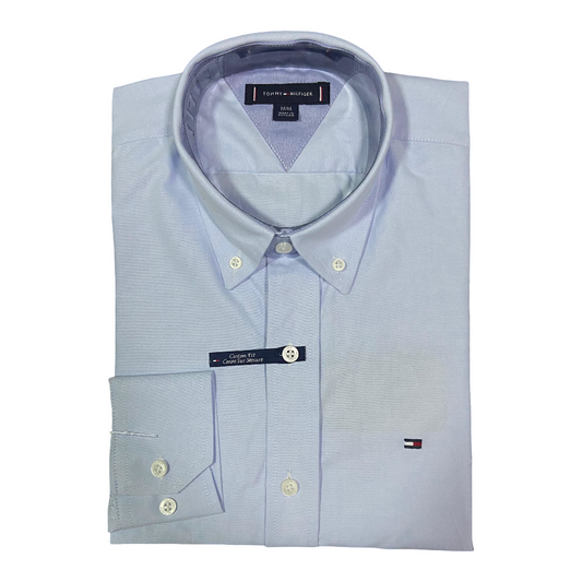 CAMISA OXFORD - CELESTE - LOGO COLORIDO TRADICIONAL TH