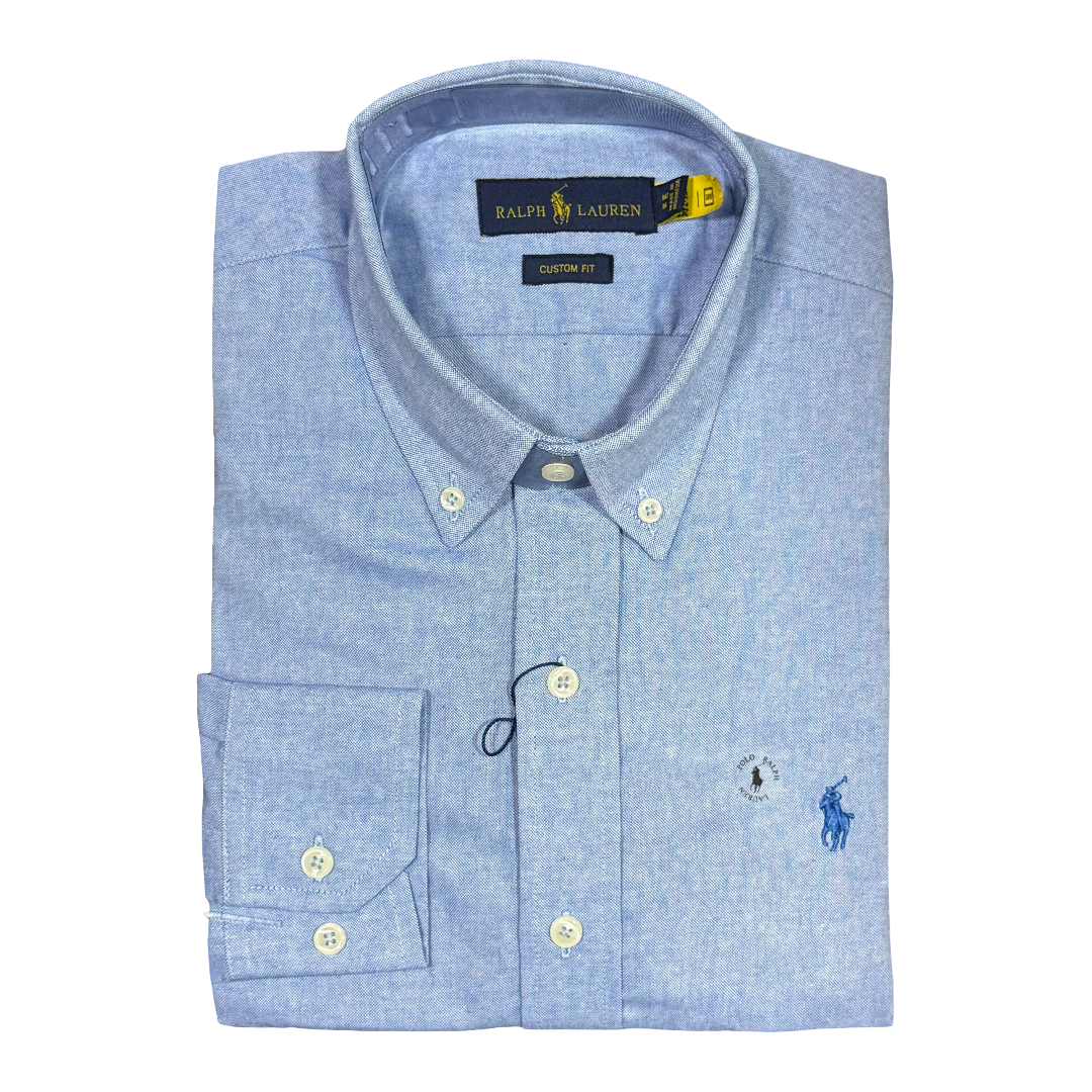 CAMISA OXFORD - CELESTE CIELO - LOGO COLORIDO AZUL RL