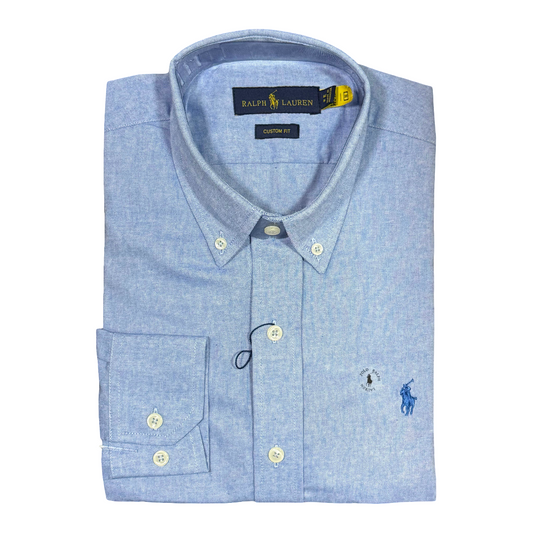 CAMISA OXFORD - CELESTE CIELO - LOGO COLORIDO AZUL RL