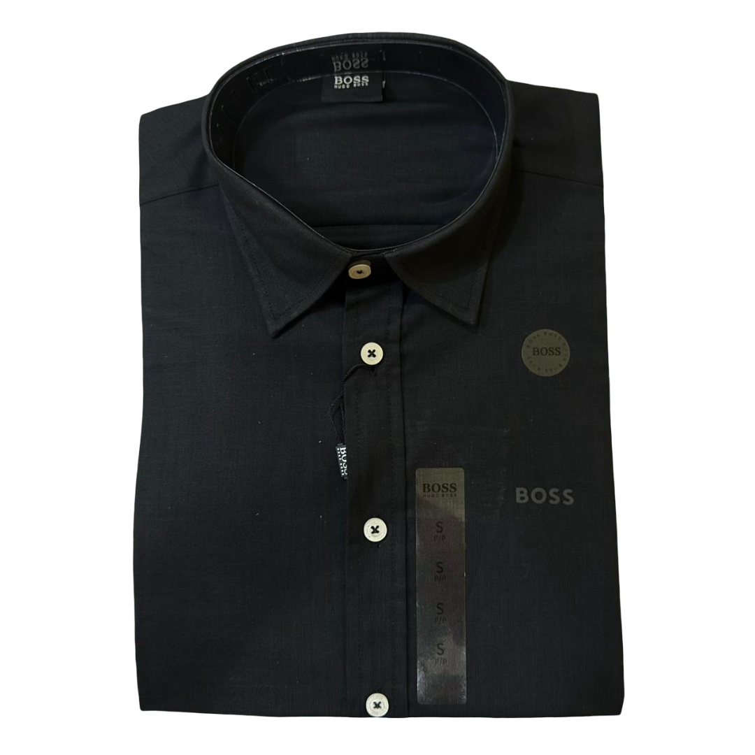 CAMISA LINO - NEGRO - LOGO ENGOMADO HB