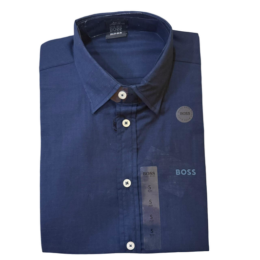 CAMISA LINO - AZUL MARINO - LOGO ENGOMADO HB