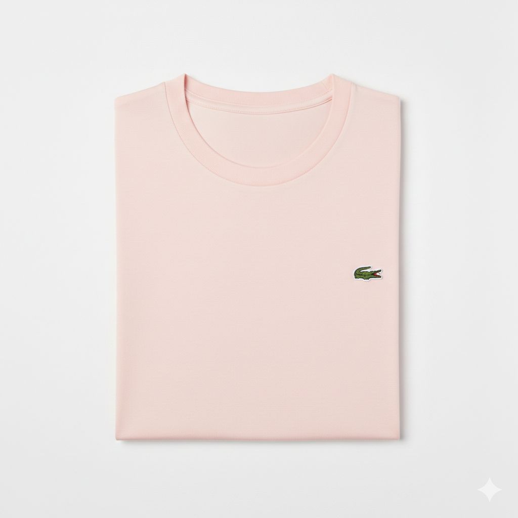 REMERA BASICA CLASICA - ROSA PASTEL - LOGO TRADICIONAL - LC