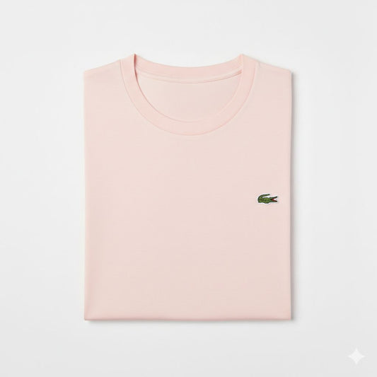 REMERA BASICA CLASICA - ROSA PASTEL - LOGO TRADICIONAL - LC