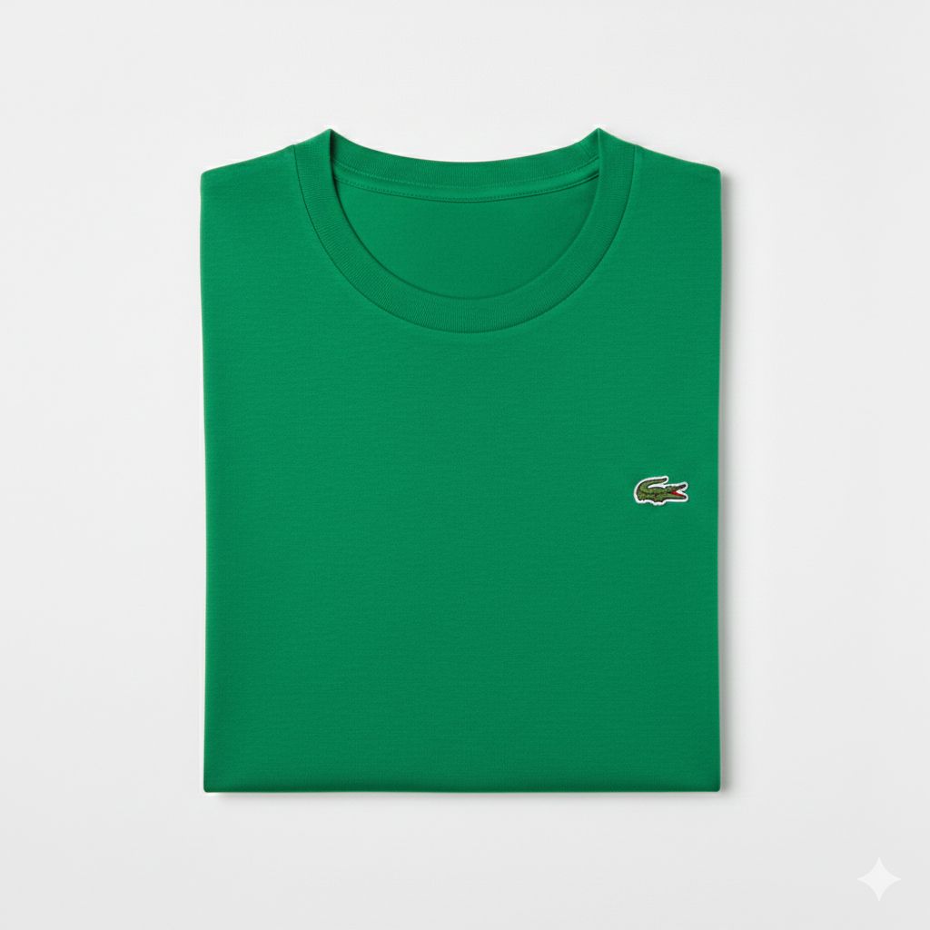 REMERA BASICA CLASICA - VERDE - LOGO TRADICIONAL - LC