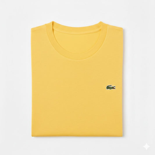 REMERA BASICA CLASICA - AMARILLO - LOGO TRADICIONAL - LC