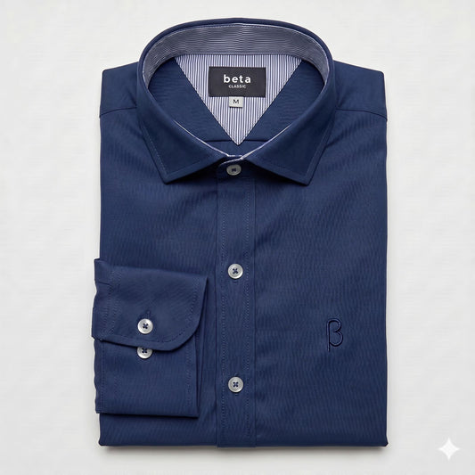 CAMISA OXFORD AZUL MARINO - BETA CLASSIC